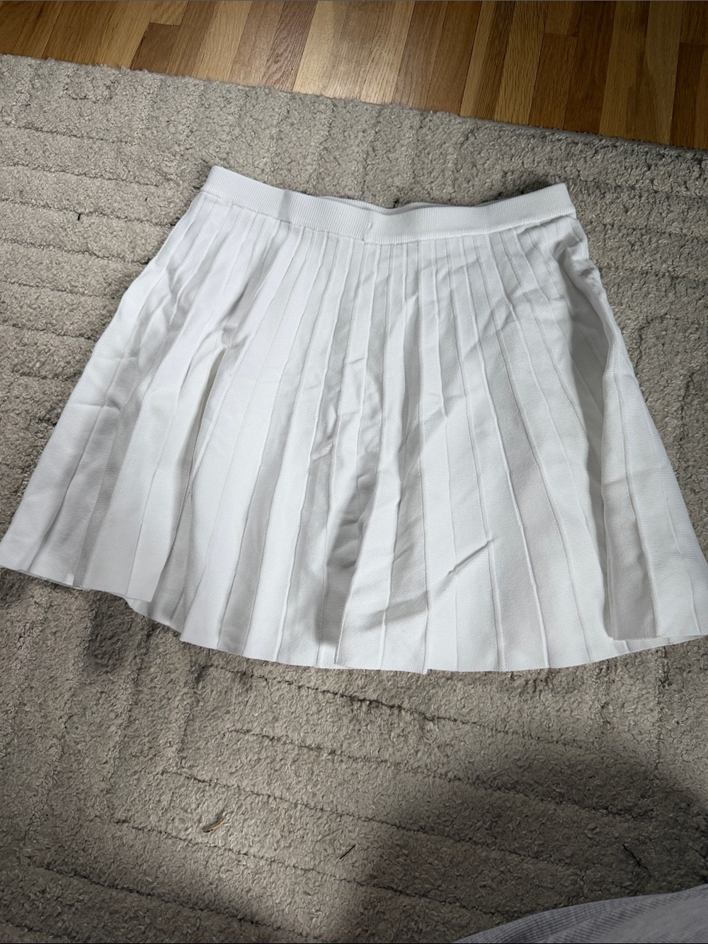 NWT a new day White Pleated Skater Skirt with Elastic Waist